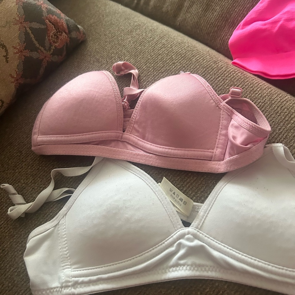 Pink and White Bras